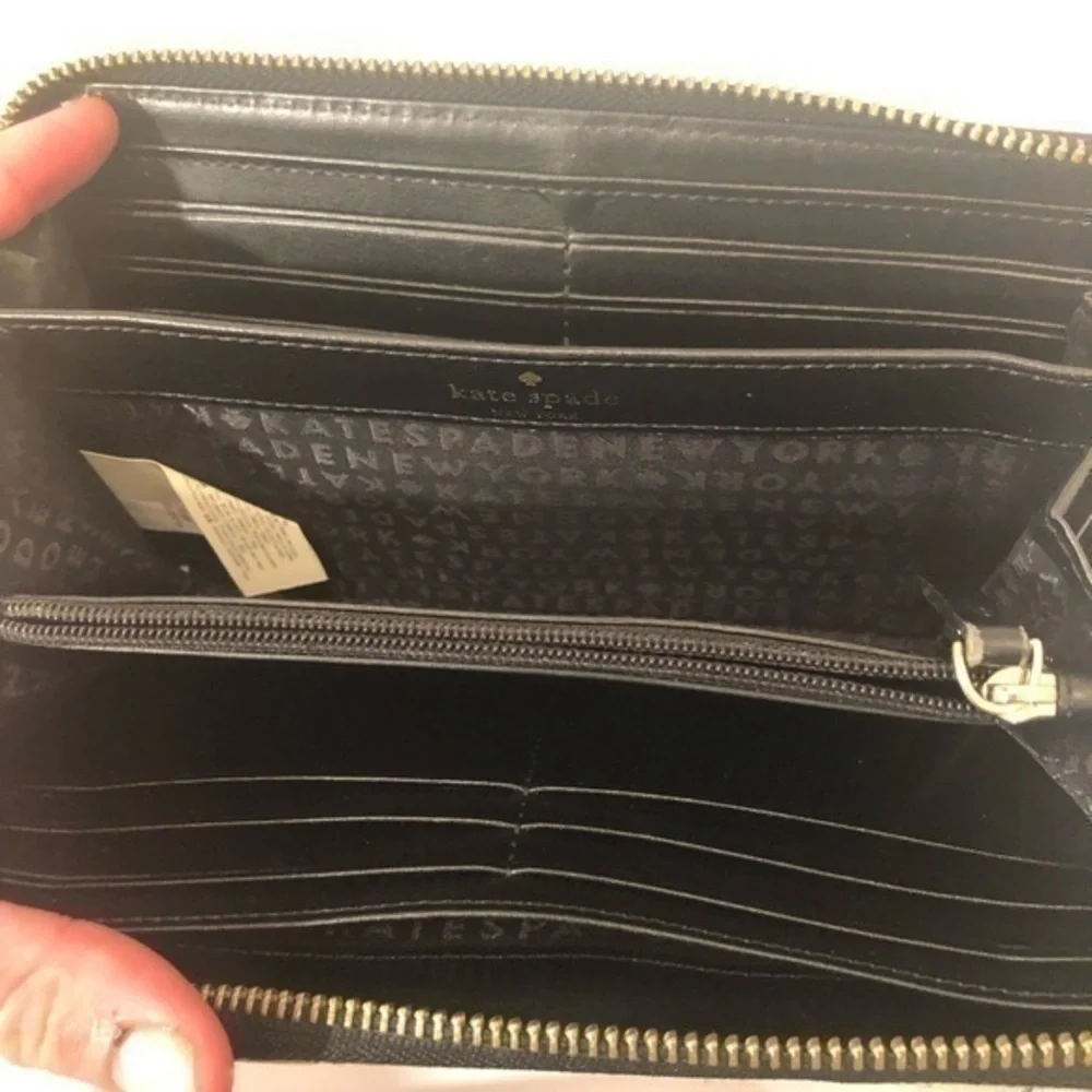 Kate spade pink color block clutch wallet